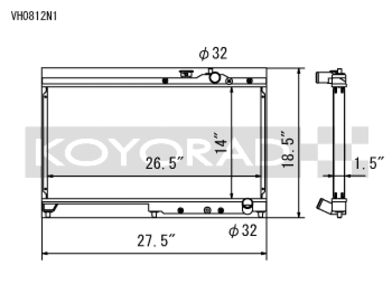 Koyo 92-00 Honda Civic 1.6 DOHC (Will Not Fit Vehicles w/AC) Manual Transmission Radiator