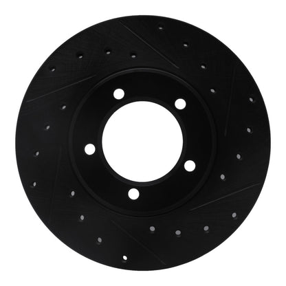 R1 Concepts R1 79-83 Toyota Pickup Front Right Drilled & Slotted Black Brake Rotor