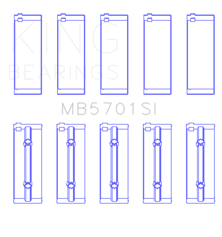 King Engine Bearings Mitsubishi 4D56 Hp (Size +0.25mm) Main Bearing Set