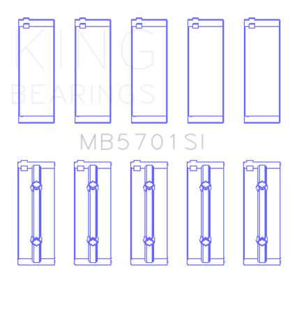 King Engine Bearings Mitsubishi 4D56 Hp (Size +0.25mm) Main Bearing Set