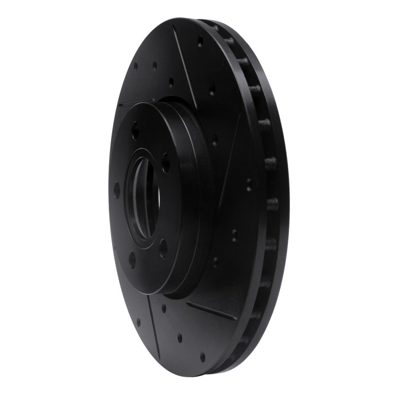 R1 Concepts R1 12-18 Ford C-MAX Front Right Drilled & Slotted Black Brake Rotor