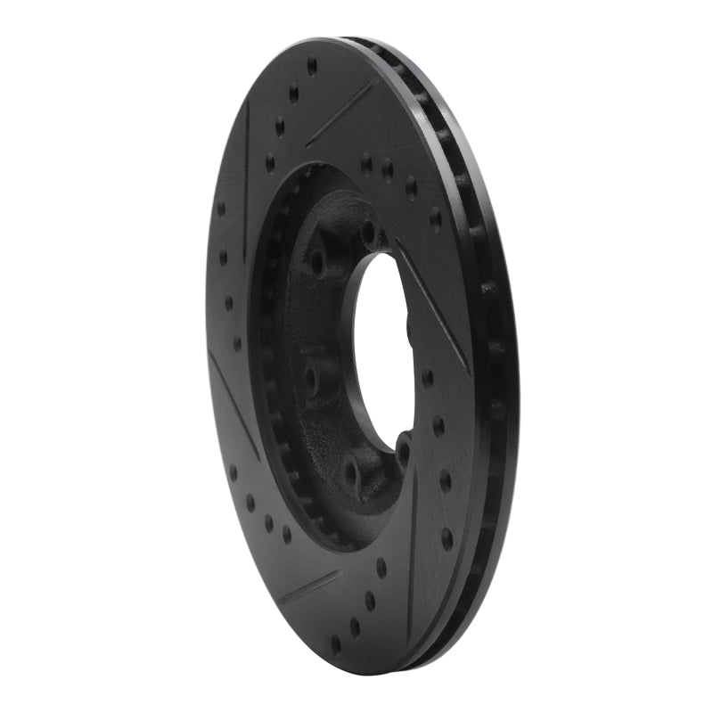 R1 Concepts R1 84-87 Isuzu Pickup Front Right Drilled & Slotted Black Brake Rotor