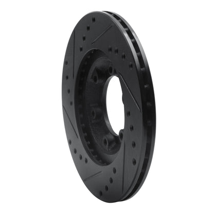 R1 Concepts R1 84-87 Isuzu Pickup Front Right Drilled & Slotted Black Brake Rotor