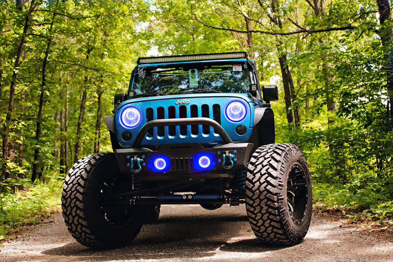 Oracle Lighting 07-09 Jeep Wrangler JK Pre-Assembled LED Halo Fog Lights -Blue