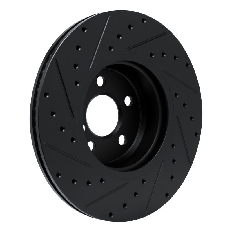 R1 Concepts R1 18-25 BMW 430I xDrive Gran Coupe Front Left Drilled & Slotted Black Brake Rotor