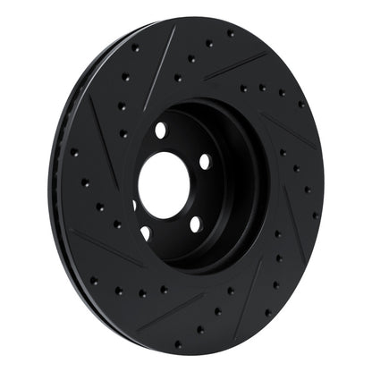 R1 Concepts R1 18-25 BMW 430I xDrive Gran Coupe Front Left Drilled & Slotted Black Brake Rotor