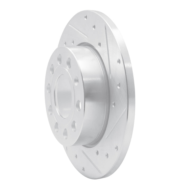 R1 Concepts R1 05-13 Audi A3 Rear Right Drilled & Slotted Silver Brake Rotor