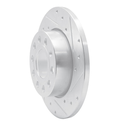 R1 Concepts R1 05-13 Audi A3 Rear Right Drilled & Slotted Silver Brake Rotor
