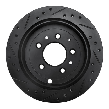 R1 Concepts R1 92-06 Mazda 929 Rear Right Drilled & Slotted Black Brake Rotor