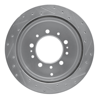 R1 Concepts R1 17-21 Toyota Land Cruiser Rear Left Drilled & Slotted Silver Brake Rotor