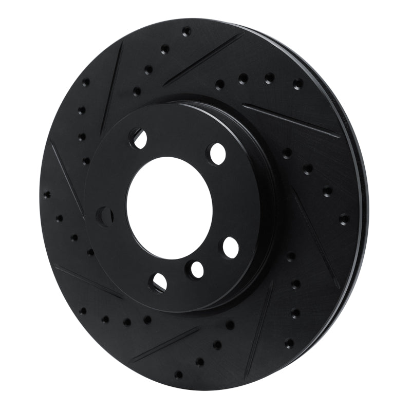 R1 Concepts R1 11-16 Mini Cooper Paceman Front Left Drilled & Slotted Black Brake Rotor