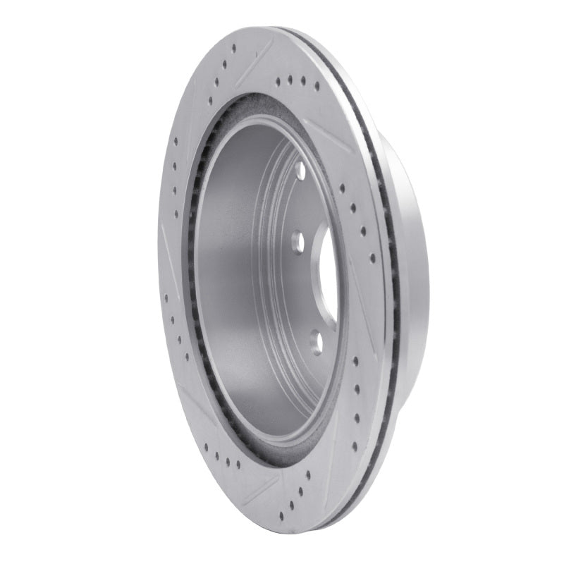 R1 Concepts R1 03-24 Infiniti FX45 Rear Right Drilled & Slotted Silver Brake Rotor