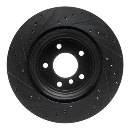 R1 Concepts R1 08-13 BMW 135IS Rear Right Drilled & Slotted Black Brake Rotor
