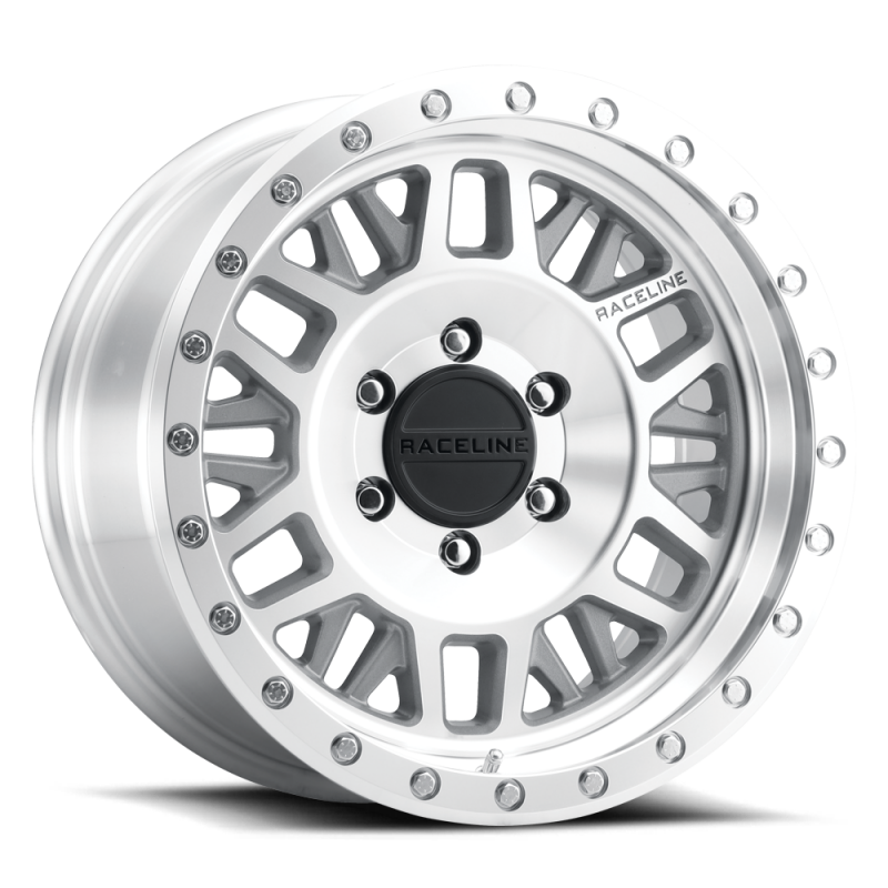Raceline RT951M Ryno Machined 20x8.5in / 6x165.1 DBP/-6mm Offset/130.81mm Bore - Machined Beadlock