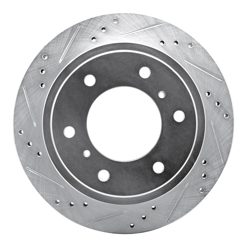 R1 Concepts R1 00-06 Mitsubishi Montero Rear Left Drilled & Slotted Silver Brake Rotor