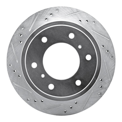 R1 Concepts R1 00-06 Mitsubishi Montero Rear Left Drilled & Slotted Silver Brake Rotor