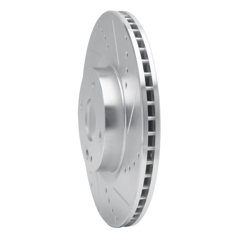R1 Concepts R1 2016-2025 Fiat 124 Spider Front Right Drilled & Slotted Silver Brake Rotor