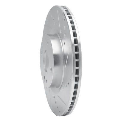 R1 Concepts R1 2016-2025 Fiat 124 Spider Front Right Drilled & Slotted Silver Brake Rotor