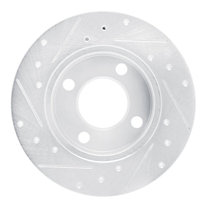 R1 Concepts R1 89-91 Audi 100 Rear Right Drilled & Slotted Silver Brake Rotor