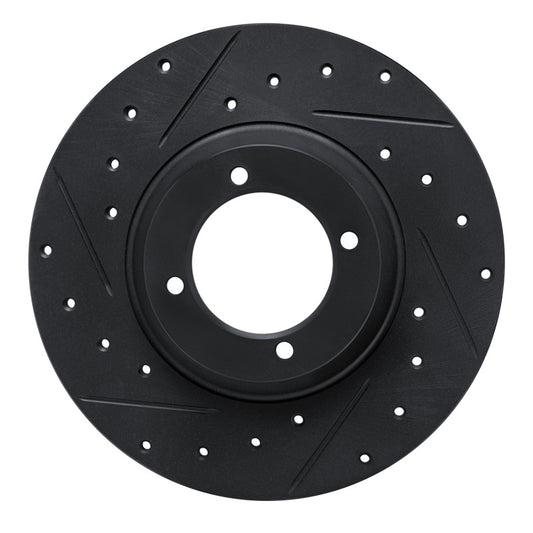 R1 Concepts R1 61-76 Triumph TR4 Front Left Drilled & Slotted Black Brake Rotor