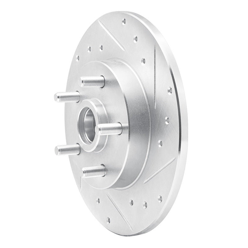 R1 Concepts R1 1984-1987 Pontiac Fiero Front Right Drilled & Slotted Silver Brake Rotor