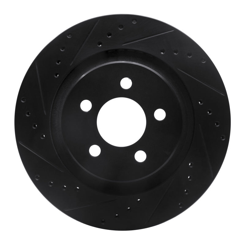 R1 Concepts R1 11-12 Jeep Liberty Front Left Drilled & Slotted Black Brake Rotor