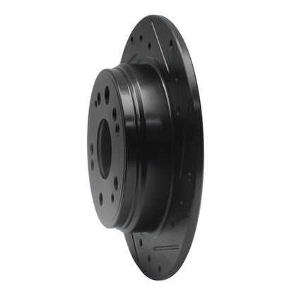 R1 Concepts R1 02-04 Honda CR-V Rear Right Drilled & Slotted Black Brake Rotor