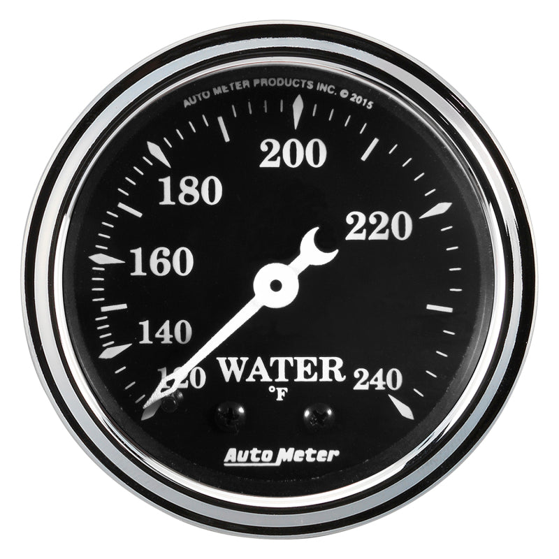 AutoMeter Auto Meter Gauge Water Temp 2 1/16in 120-240F Mech Old Tyme Black