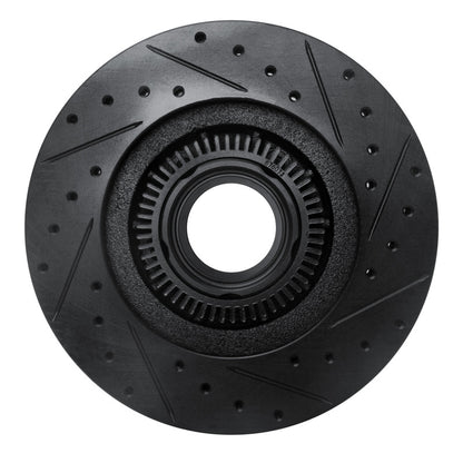 R1 Concepts R1 95-97 Ford Ranger (USA/Canada) Front Left Drilled & Slotted Black Brake Rotor