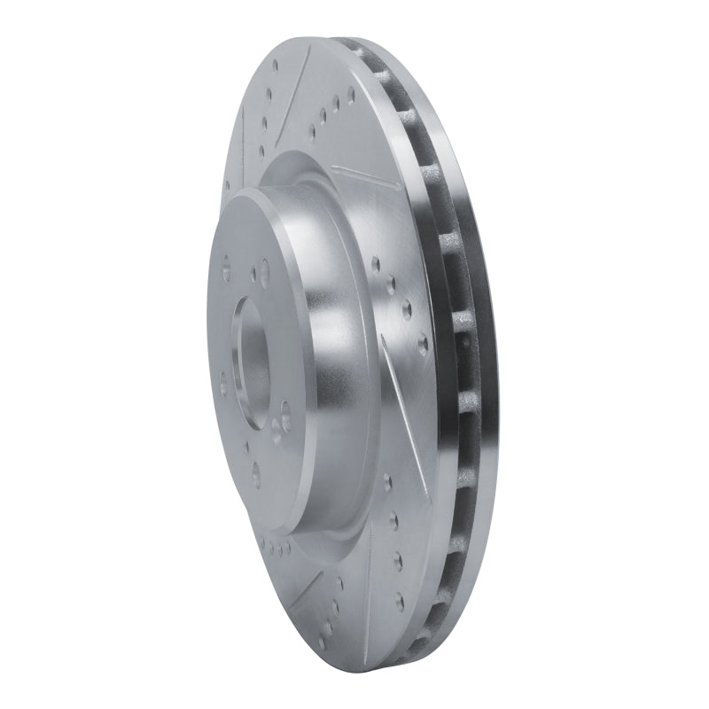 R1 Concepts R1 2021-2025 Acura TLX Front Left Drilled & Slotted Silver Brake Rotor