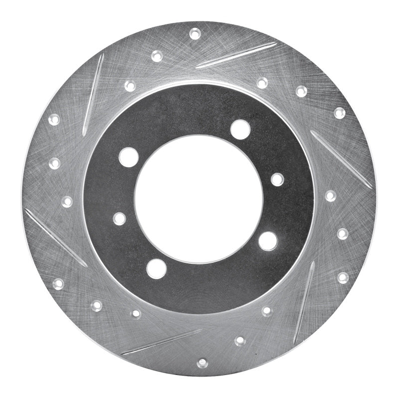 R1 Concepts R1 88-93 Dodge COLT Rear Left Drilled & Slotted Silver Brake Rotor