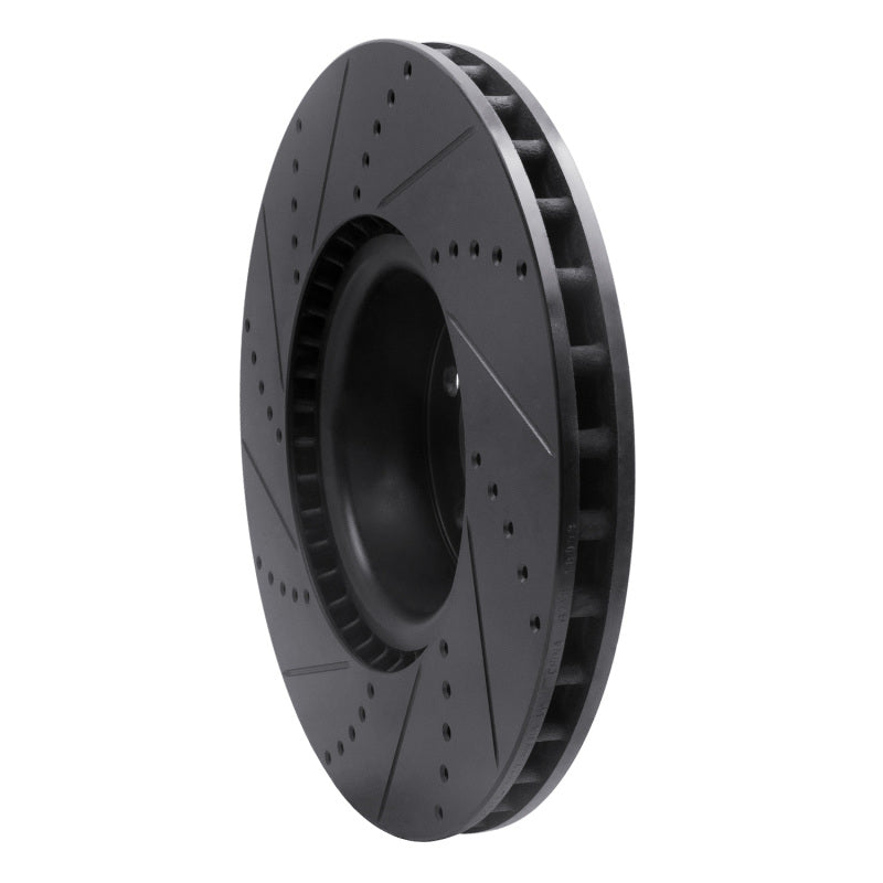 R1 Concepts R1 10-12 Land Rover Range Rover Front Right Drilled & Slotted Black Brake Rotor