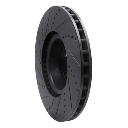 R1 Concepts R1 10-12 Land Rover Range Rover Front Right Drilled & Slotted Black Brake Rotor