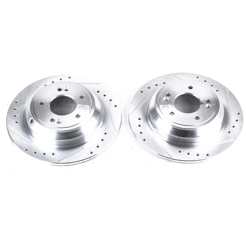 PowerStop Power Stop 17-18 Genesis G80 Rear Evolution Drilled & Slotted Rotors - Pair