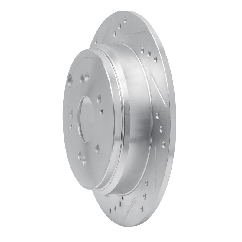 R1 Concepts R1 05-18 Acura RDX Rear Left Drilled & Slotted Silver Brake Rotor