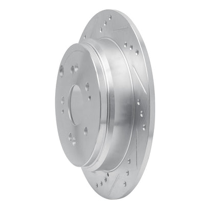 R1 Concepts R1 05-18 Acura RDX Rear Left Drilled & Slotted Silver Brake Rotor