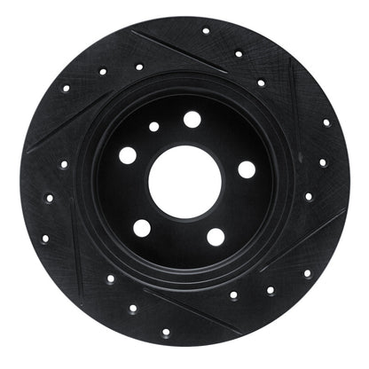 R1 Concepts R1 16-23 Chevrolet Bolt EV Rear Left Drilled & Slotted Black Brake Rotor