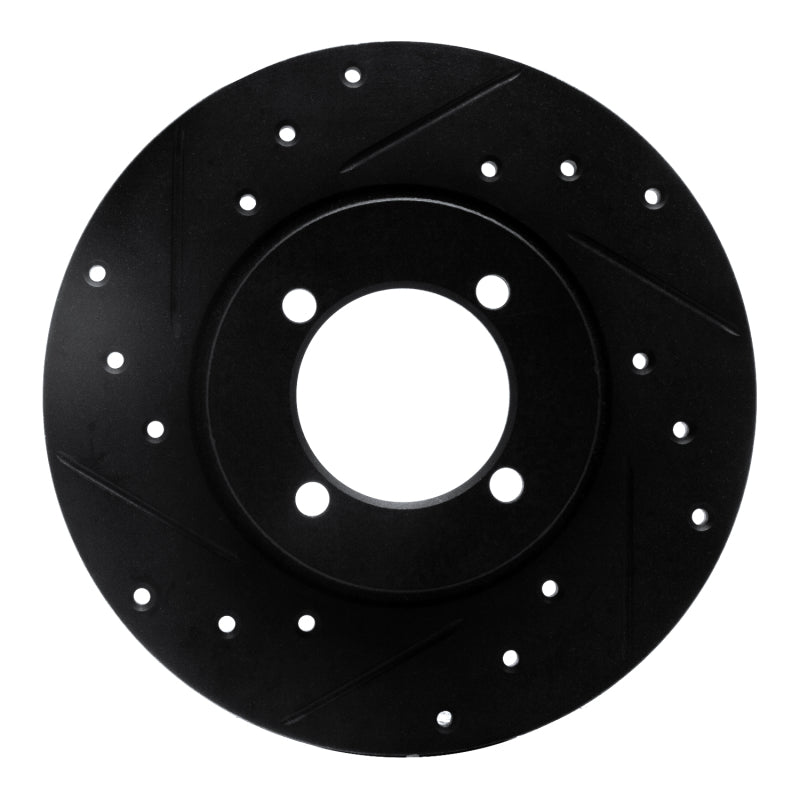 R1 Concepts R1 74-87 Dodge COLT Front Left Drilled & Slotted Black Brake Rotor