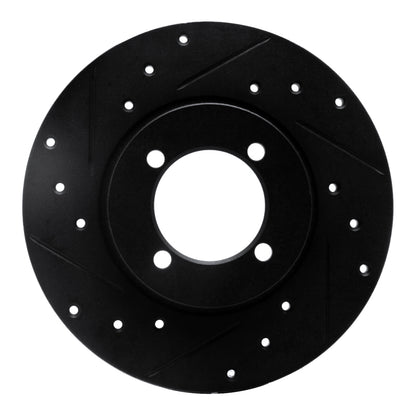 R1 Concepts R1 74-87 Dodge COLT Front Left Drilled & Slotted Black Brake Rotor