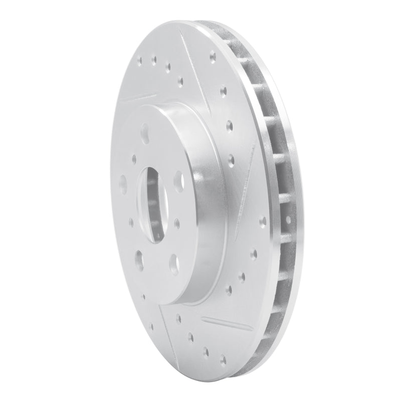 R1 Concepts R1 88-93 Toyota Celica Front Right Drilled & Slotted Silver Brake Rotor