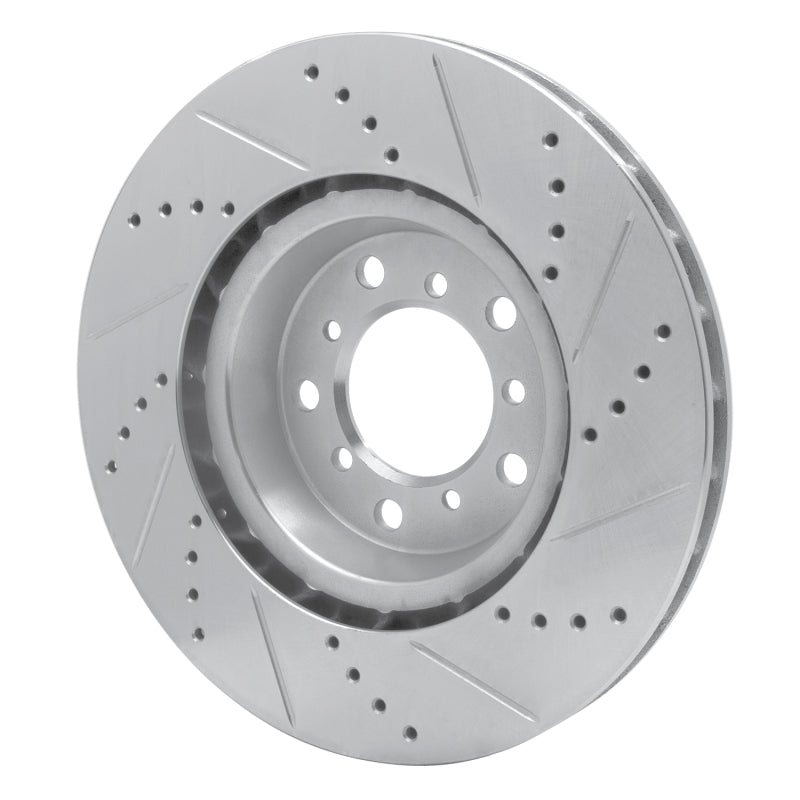 R1 Concepts R1 2001-2006 BMW M3 Right Front Drilled & Slotted Silver Brake Rotor