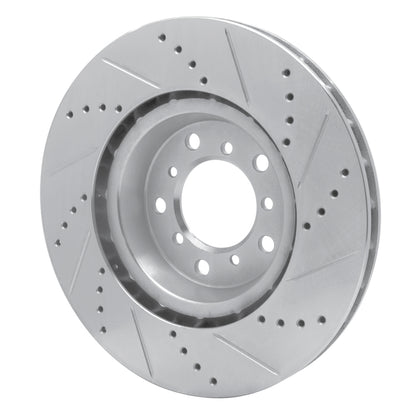 R1 Concepts R1 2001-2006 BMW M3 Right Front Drilled & Slotted Silver Brake Rotor
