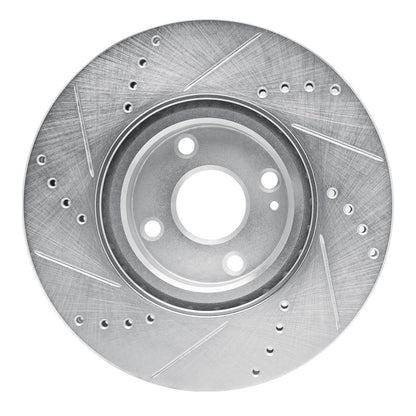 R1 Concepts R1 2016-2025 Fiat 124 Spider Front Right Drilled & Slotted Silver Brake Rotor