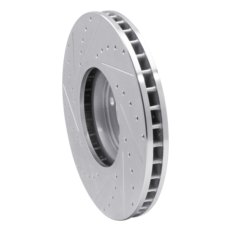 R1 Concepts R1 02-06 BMW X5 Front Right Drilled & Slotted Silver Brake Rotor