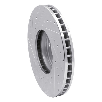 R1 Concepts R1 02-06 BMW X5 Front Right Drilled & Slotted Silver Brake Rotor