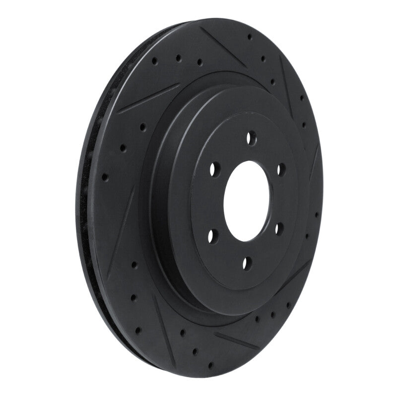R1 Concepts R1 92-02 Dodge Viper Rear Right Drilled & Slotted Black Brake Rotor