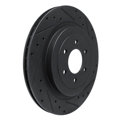 R1 Concepts R1 92-02 Dodge Viper Rear Right Drilled & Slotted Black Brake Rotor