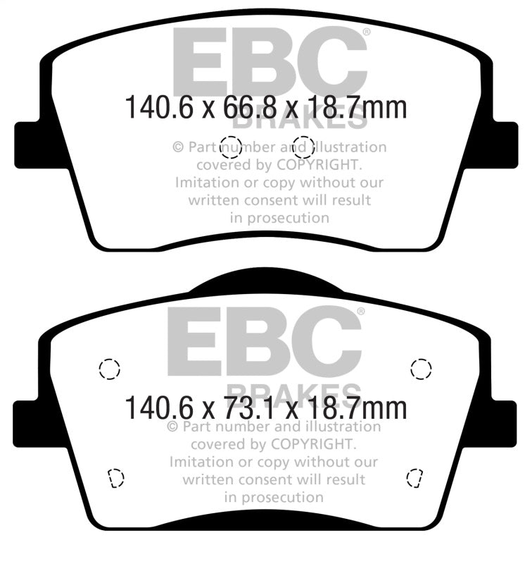 EBC 2018+ Volvo XC40 T4 Ultimax Front Brake Pads