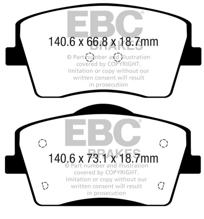 EBC 2018+ Volvo XC40 T4 Ultimax Front Brake Pads