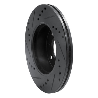 R1 Concepts R1 03-06 Dodge Verna (Mexico) Front Right Drilled & Slotted Black Brake Rotor